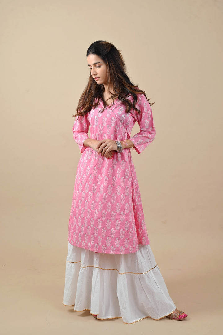 Gulabari Angarakha Kurta