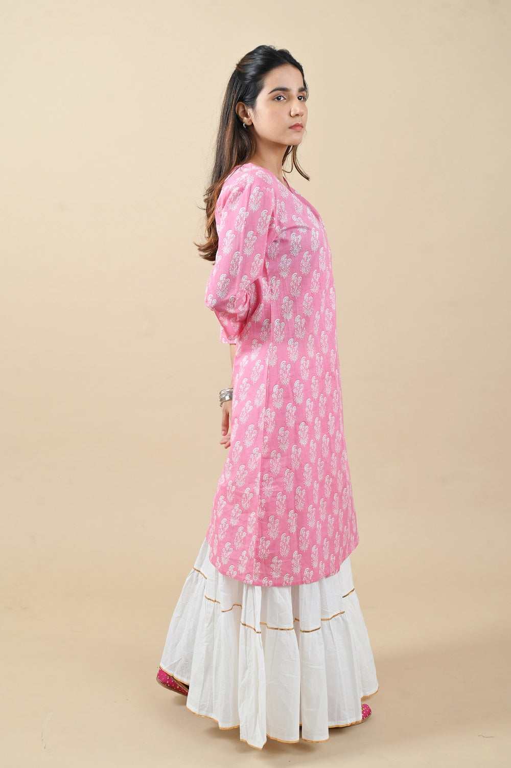 Gulabari Angarakha Kurta